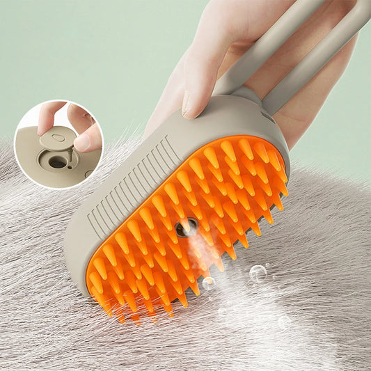 3-in-1 Electric Grooming Brush: Steam Spray