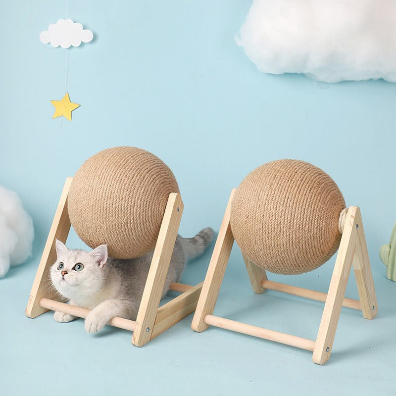 cat scratching ball toy sisal rope furniture protection