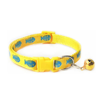 Adjustable Plaid Cat & Dog Collar with Bell