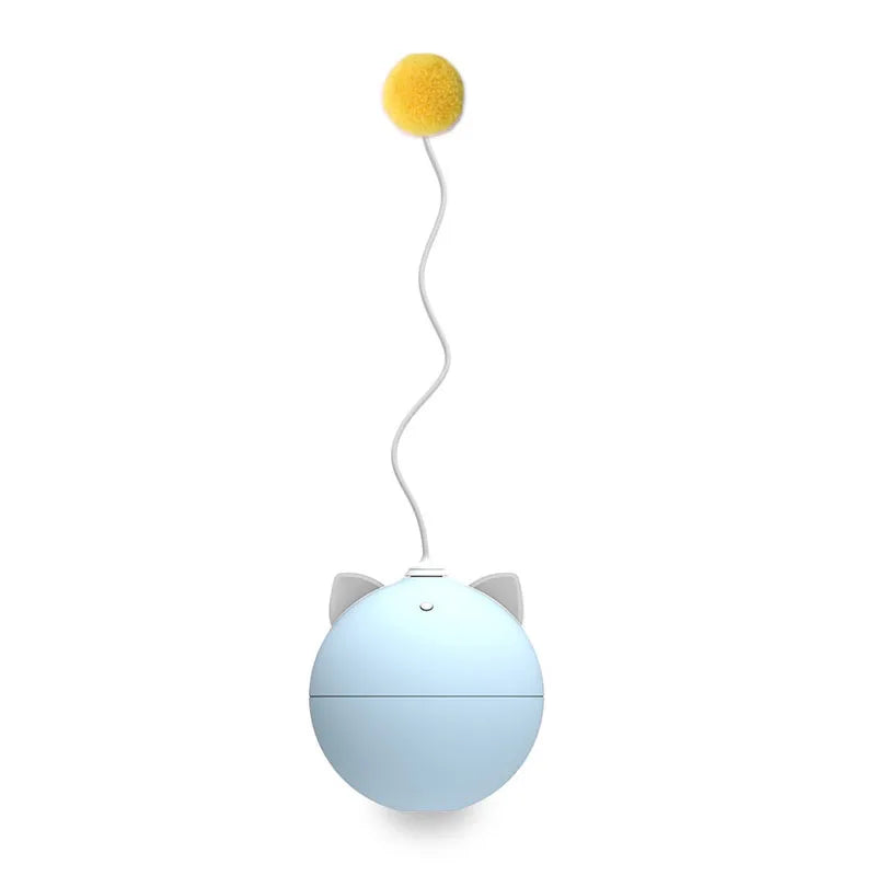 electric cat toy automatic ball rolling smart teasing feather cat toys led light interactive self rotating track ball moving