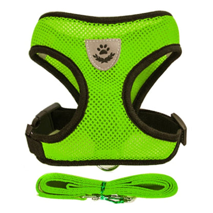 Adjustable Mesh Cat Harness Vest with Leash