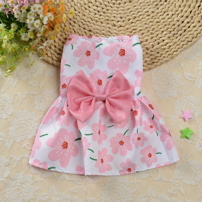 Small Dog Flower Princess Dress