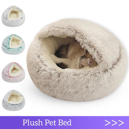 Soft Round Cat Bed with Cover