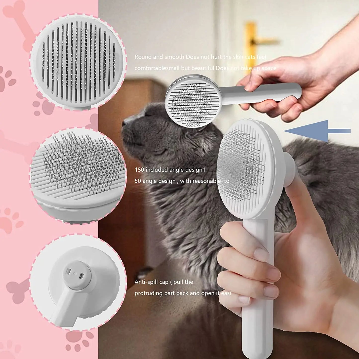 self cleaning pet grooming comb for dogs