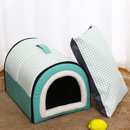 2-in-1 Plush Cat Bed & Sleeping Bag