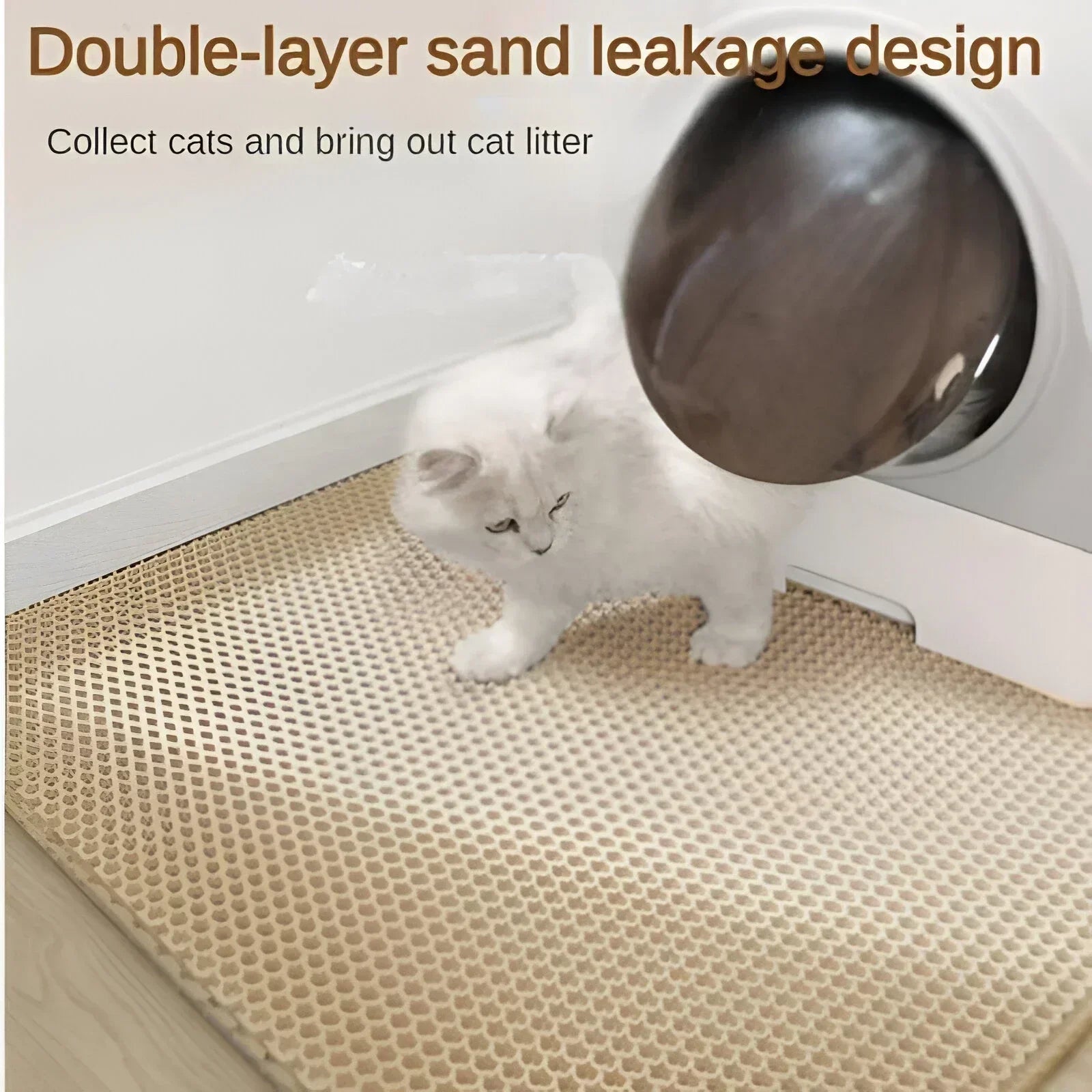 cat accessories double layer non slip big cat litter mat pet litter box filter matwear resistant cat litter mat free shipping