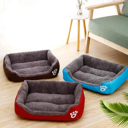 Large Dog Bed: Warm Candy-Colored Square Nest for Pets