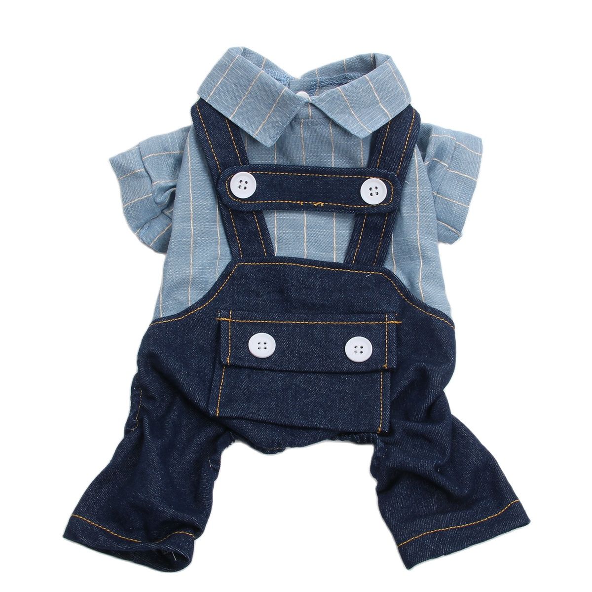 striped pocket design dog cat jumpsuit rompers for spring summer