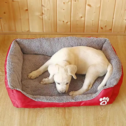 Large Dog Bed: Warm Candy-Colored Square Nest for Pets