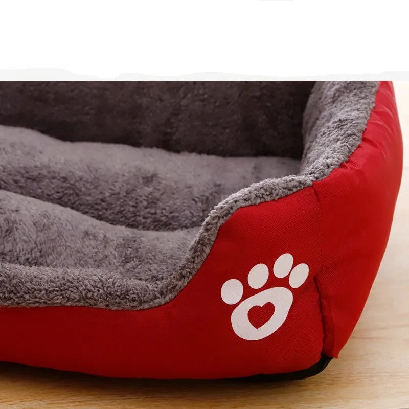 Large Dog Bed: Warm Candy-Colored Square Nest for Pets