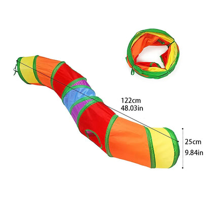 Foldable Cat Tunnel Tube Kitty Training Interactive Toy