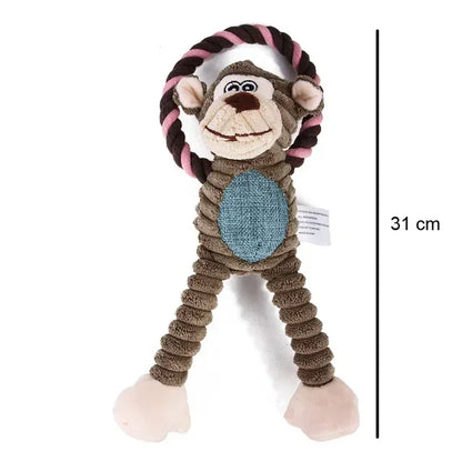 Plush Dog Toy: Monkey, Lion, Elephant Fun