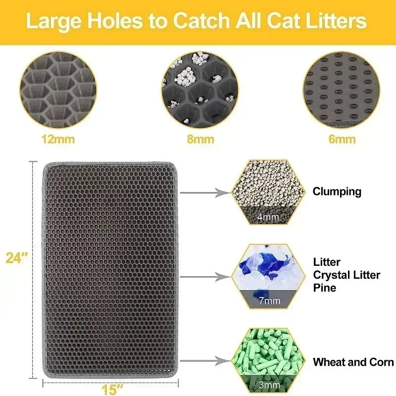 cat accessories double layer non slip big cat litter mat pet litter box filter matwear resistant cat litter mat free shipping