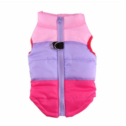 winter dog vest waterproof and warm with zipper design