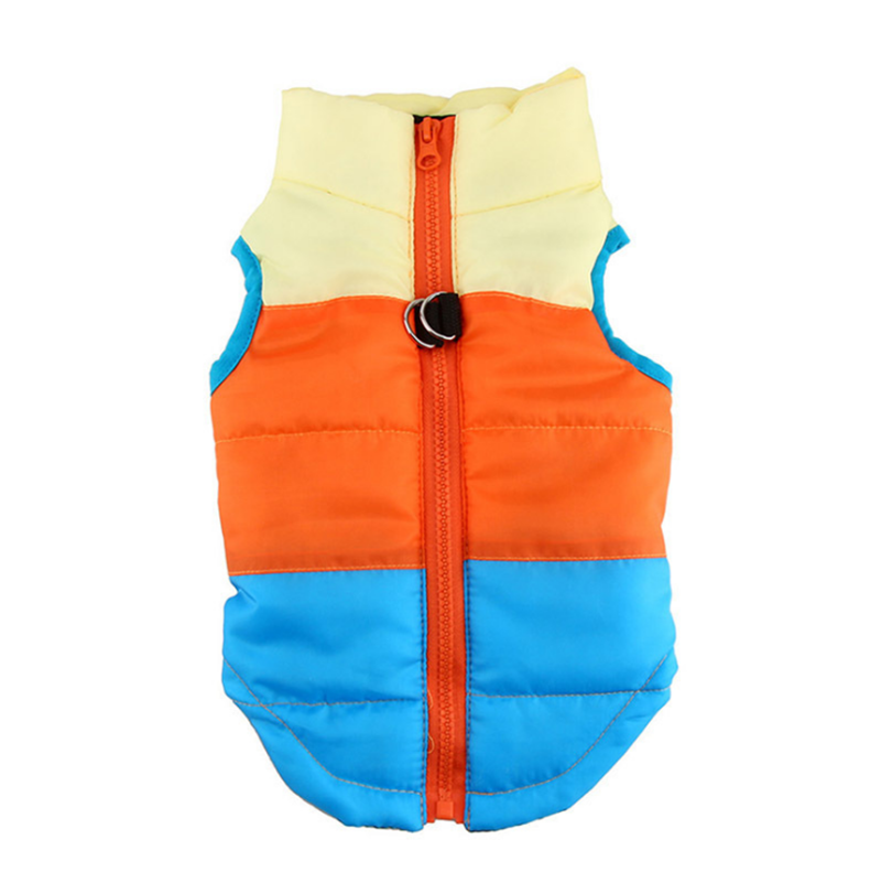 winter dog vest waterproof and warm with zipper design