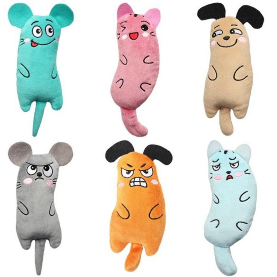 animal shaped cat toy set with catmint plush dental friendly design