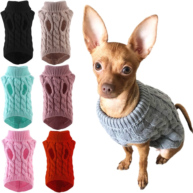 winter warm puppy dog sweaters for small to medium pets