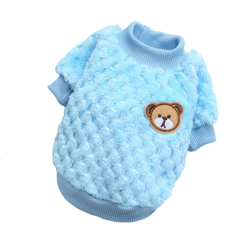 winter warm dog vest bear embroidery pet coat for small dogs