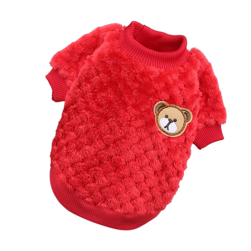 winter warm dog vest bear embroidery pet coat for small dogs