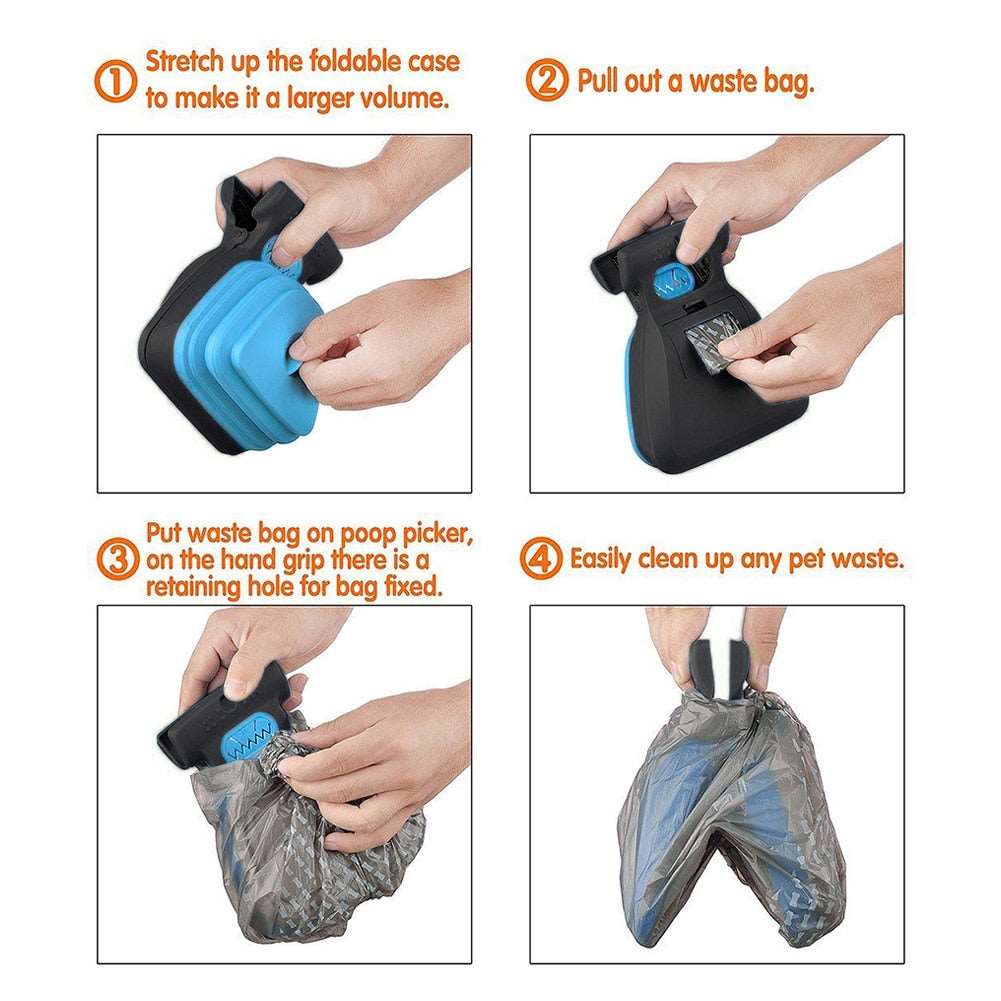 foldable pooper scooper with bags for dogs