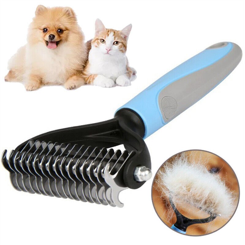 dual sided pet grooming brush