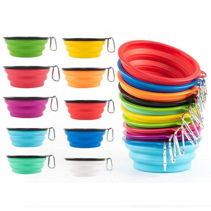 oz large collapsible dog pet folding silicone bowl outdoor travel portable puppy food container feeder dish bowl