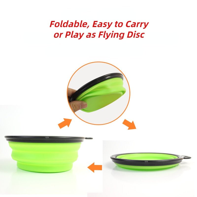 oz large collapsible dog pet folding silicone bowl outdoor travel portable puppy food container feeder dish bowl