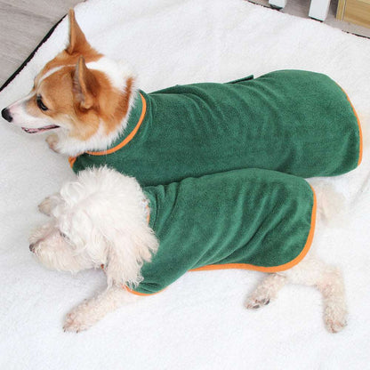 super soft quick drying microfiber pet bathrobe with waist wrap