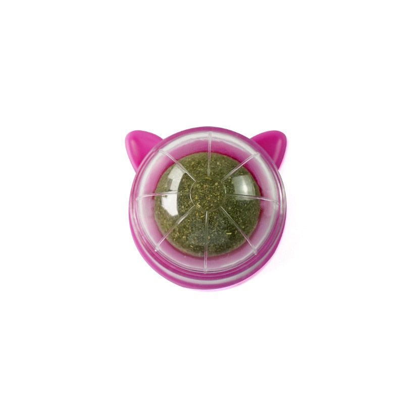 natural catnip cat wall stick on ball toy treats