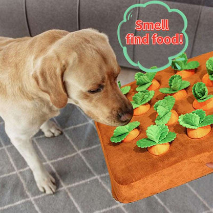 pet dog carrot plush toy with snuffle mat for dogs and cat