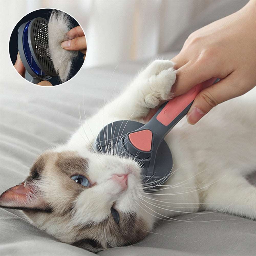 pet grooming brush self cleaning comb for dogs and cats