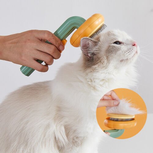 pet grooming self cleaning slicker brush for dogs and cats